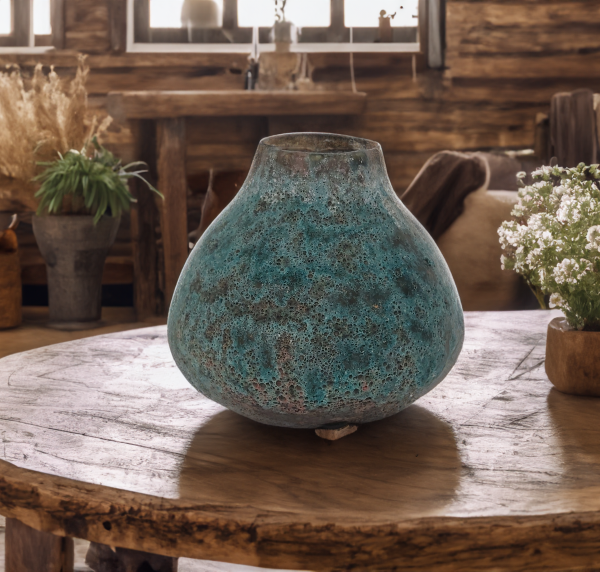 Blue Round Vase