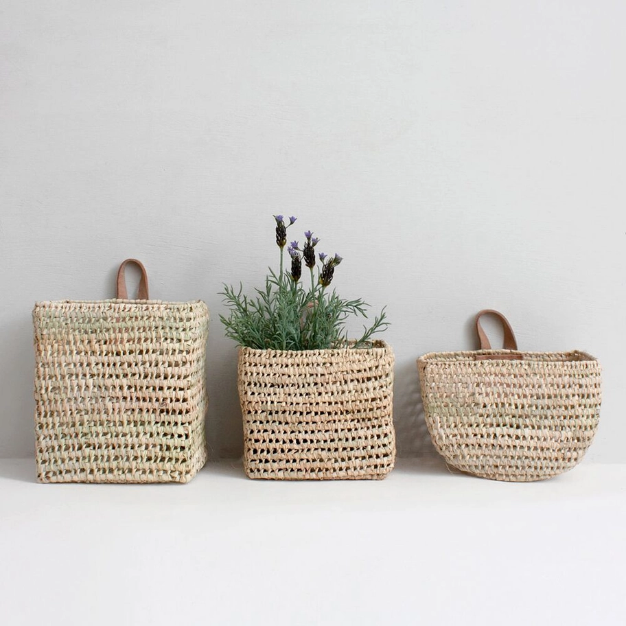Mini Hand Woven Wall Baskets - Set of 3