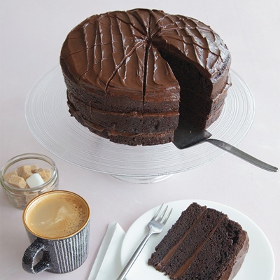 TRIPLE LAYER CHOCOLATE FUDGE CAKE
