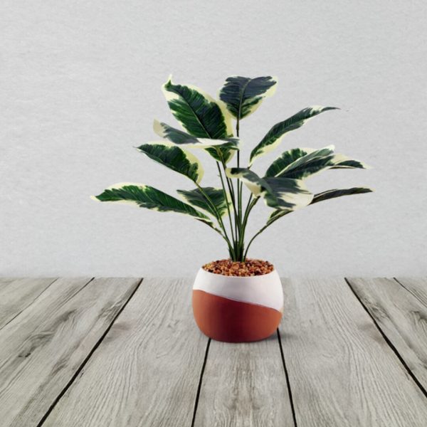 Artificial pothos variegated plant with planter 40cm