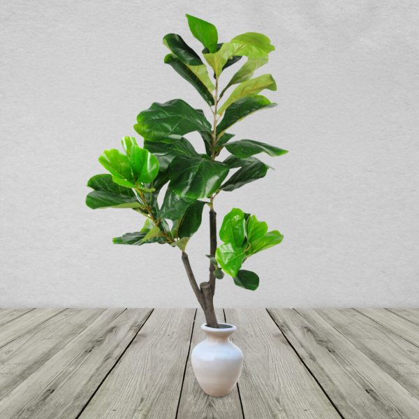 Large artificial fiddle fig tree ficus evergreen plant 120cm 4ft